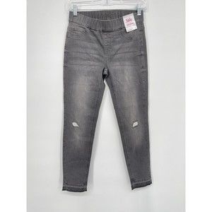 Justice 12 Denim Leggings Kids Greyโ NEW Distressed Frayed Hem Jeggings
